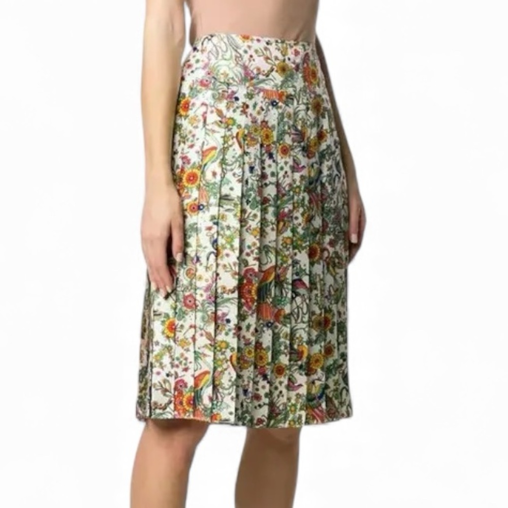Tory Burch Floral Pleated Midi Skirt Size 6 | Lightweight Woven | EUC - Picture 2 of 4